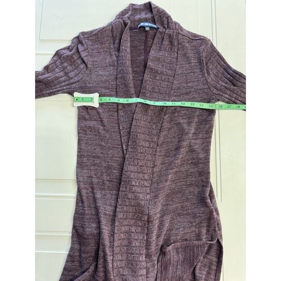 Ink Love and Peace Size Small Long Lightweight Cardigan Duster Dark Purple - Picture 4 of 5